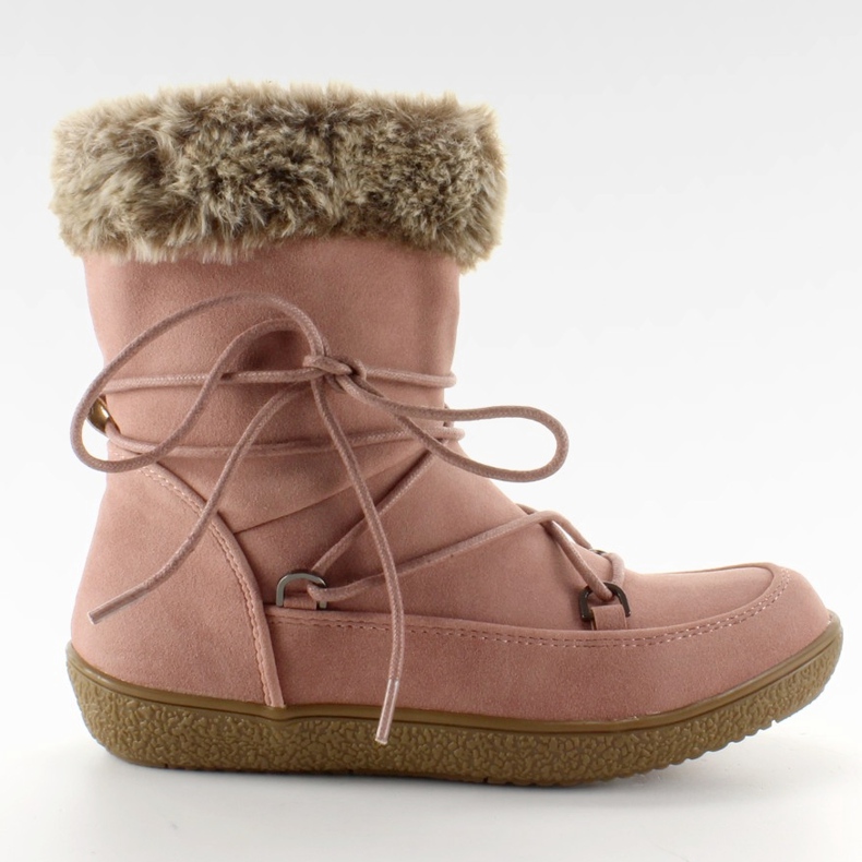Demi-bottes pour enfants avec fourrure Rose