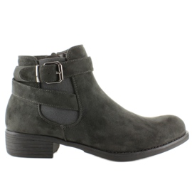 Chelsea boots en daim à boucle grise Y-002