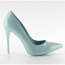 Talons hauts lisses et vernis E396 L. Bleu