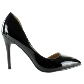 Beaux talons avec une échancrure LT42 Noir le noir