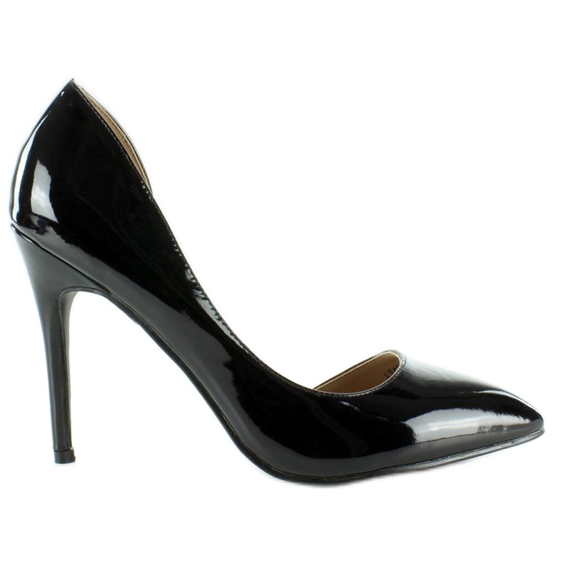 Beaux talons avec une échancrure LT42 Noir le noir