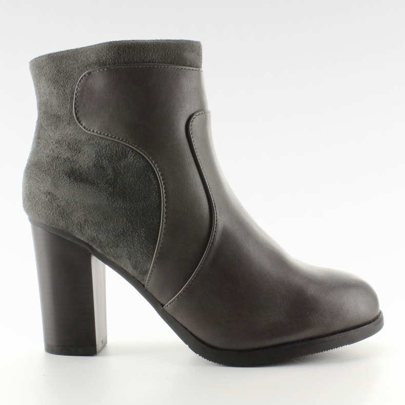 Bottes à talons hauts en daim-face 6076-Ga gris