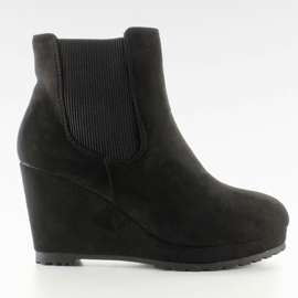 Bottes Jodhpur en daim sur le compensé ZY9106 Noir le noir