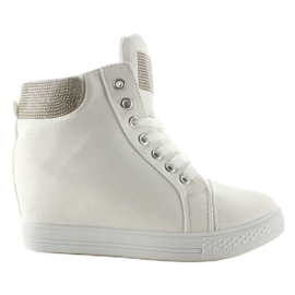 Baskets compensées en toile 51153-y Blanc blanche