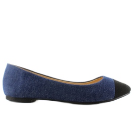 Ballerines En Toile Avec Orteils Mb-6381 Bleu bleu marin