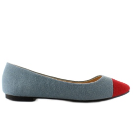 Ballerines En Toile Avec Orteils Mb-6381 Bleu