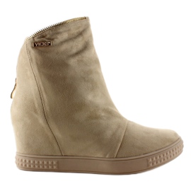 Baskets daim compensées cachées 1133 Beige