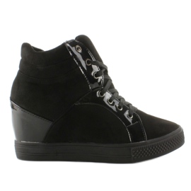 AT-0593-L Baskets en daim noir le noir