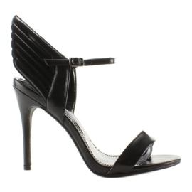 Sandales sur épingle avec ailes LT65 Noir le noir