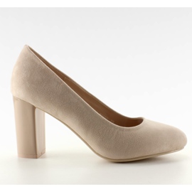 Escarpins en daim sur le poteau M265 Beige