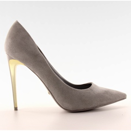 Talons en daim talon doré L-08P Gris