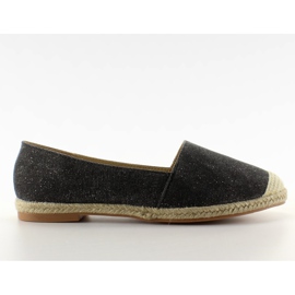 Espadrilles à bout en lin JH23P Noir le noir