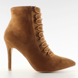 Bottes à lacets 100-595SE-1 Camel brun multicolore