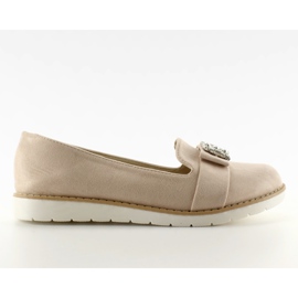 Mocassins Beige T245 en daim pastel