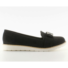 Mocassins T245 noirs en daim pastel