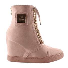 Baskets à lacets avec plaque B-2 Rose Baskets à lacets avec plaque B-2 Rose