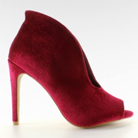Escarpins en velours 8751 Bottines rouges