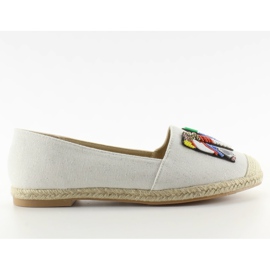 Espadrilles avec perles blanches colorées H8-58