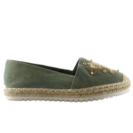 Espadrilles en toile avec clous CV-353 Vert