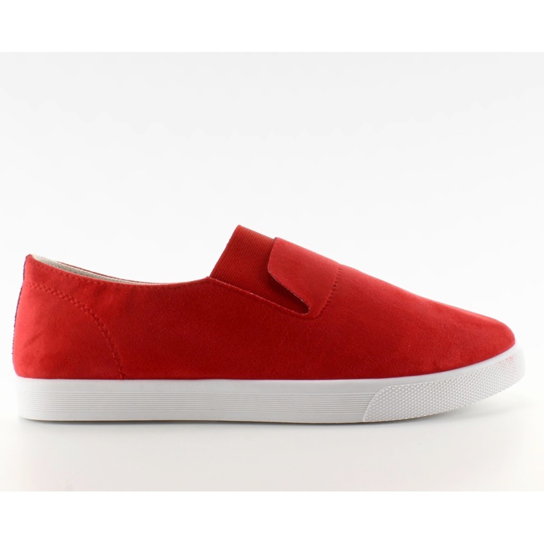 Pantoufles en daim avec caoutchouc BL91P rouge