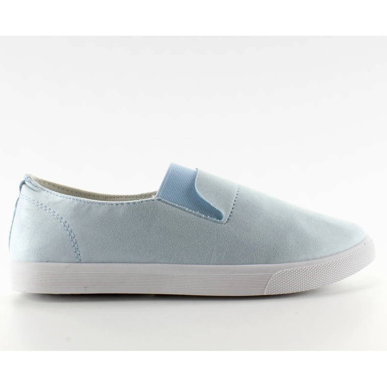 Slipony en daim avec caoutchouc bleu BL91P