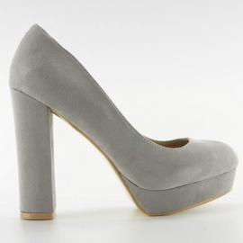 Escarpins sur le poteau et la plateforme 6086 Grey gris