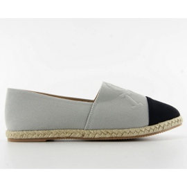 Esapdryles lettres en relief T267 Gris noir