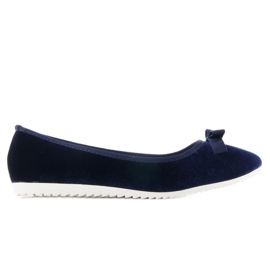 Ballerines en satin lds-1a010 Bleu bleu marin