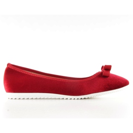 Ballerines en satin lds-1a010 Rouge