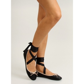 Ballerines avec double ruban 1193 Black le noir