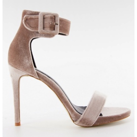 Sandales en velours sur un talon aiguille rose M259 multicolore