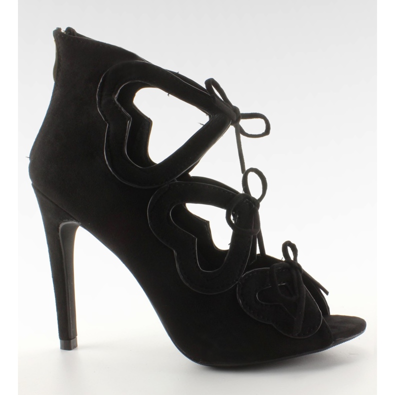 Bottes à talons coeurs ajourés 1240 noir le noir