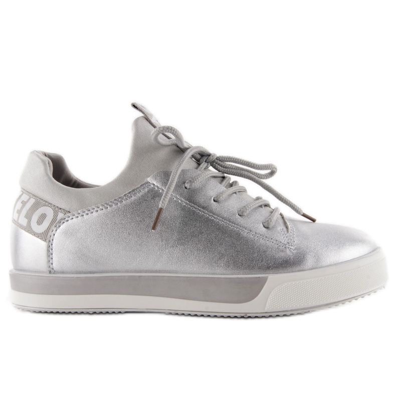 Baskets Mochino NB80p argentées gris
