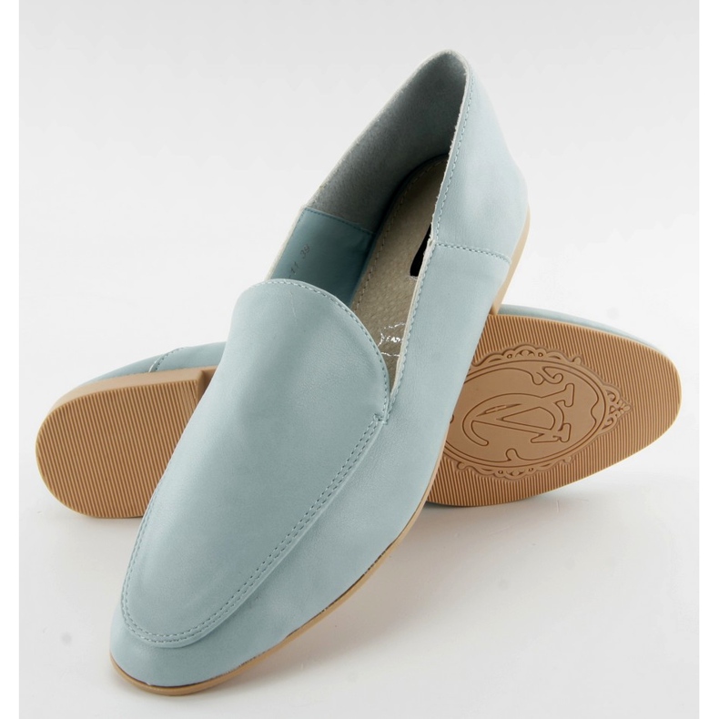 Mocassins moelleux comme une peau de veau bleue