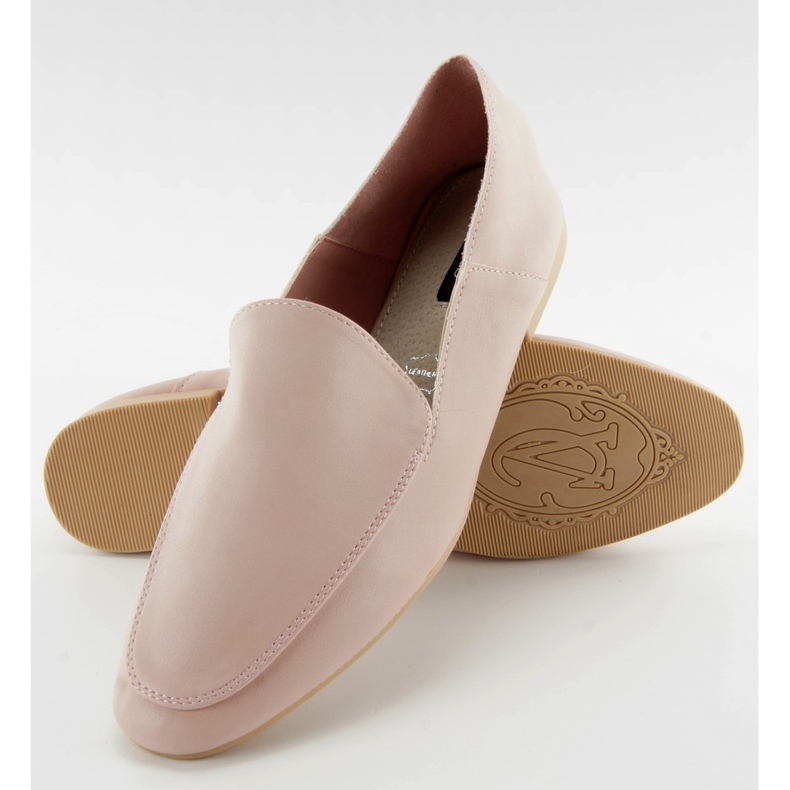 Mocassins moelleux comme une peau de veau rose