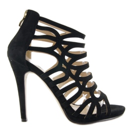 Sandales bottes à talon haut SY19 noir