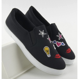 Slipony avec JX41P Patchs noirs le noir