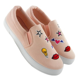 Slipons avec patchs roses JX41P multicolore