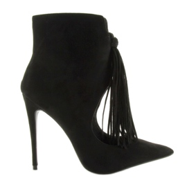 Boots ouvertes à franges 5035 Noir