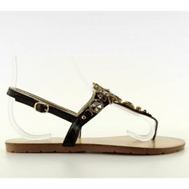 Sandales avec de belles pierres JH41 noir