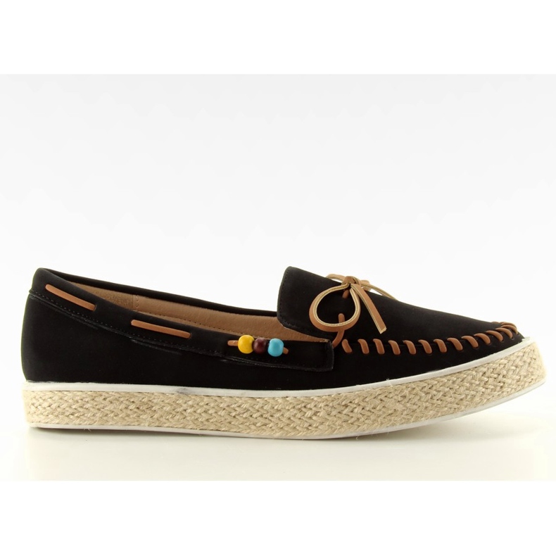 Mocassins avec perles noires colorées 2057 le noir