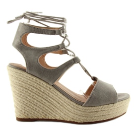 Sandales espadrilles nouées SL71 gris