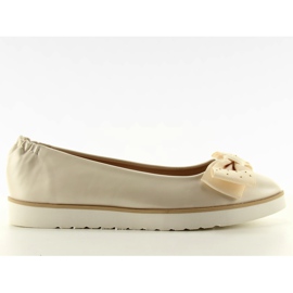 Ballerines subtiles avec un noeud 1157 beige
