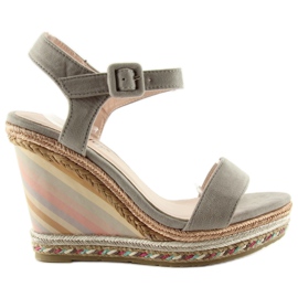 Espadrilles compensées pastel Y5p gris