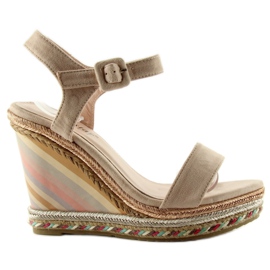 Espadrilles compensées pastel Y5p beige