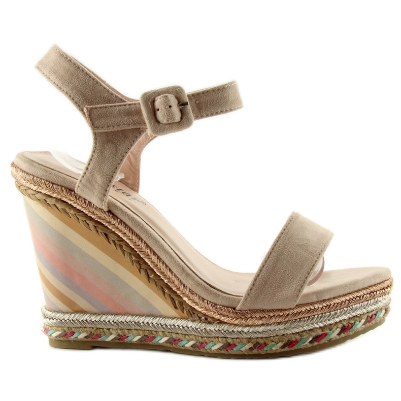 Espadrilles compensées pastel Y5p beige