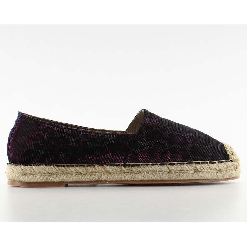 Espadrilles irisées 188-3 pêche le noir violet rose