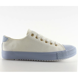 Trampki sur gomme colorée Blanc / Bleu
