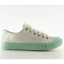 Sneakers sur caoutchouc coloré blanc / vert blanche