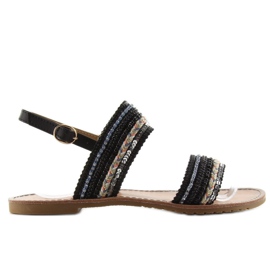 Sandales avec bandes décorées CL61 noir